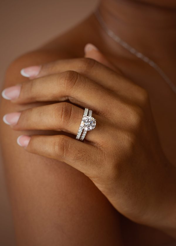 3CT Round Cut Moissanite Bridal set