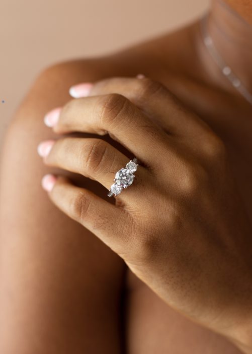 3CT Round cut VVS MOISSANITE Engagement Ring