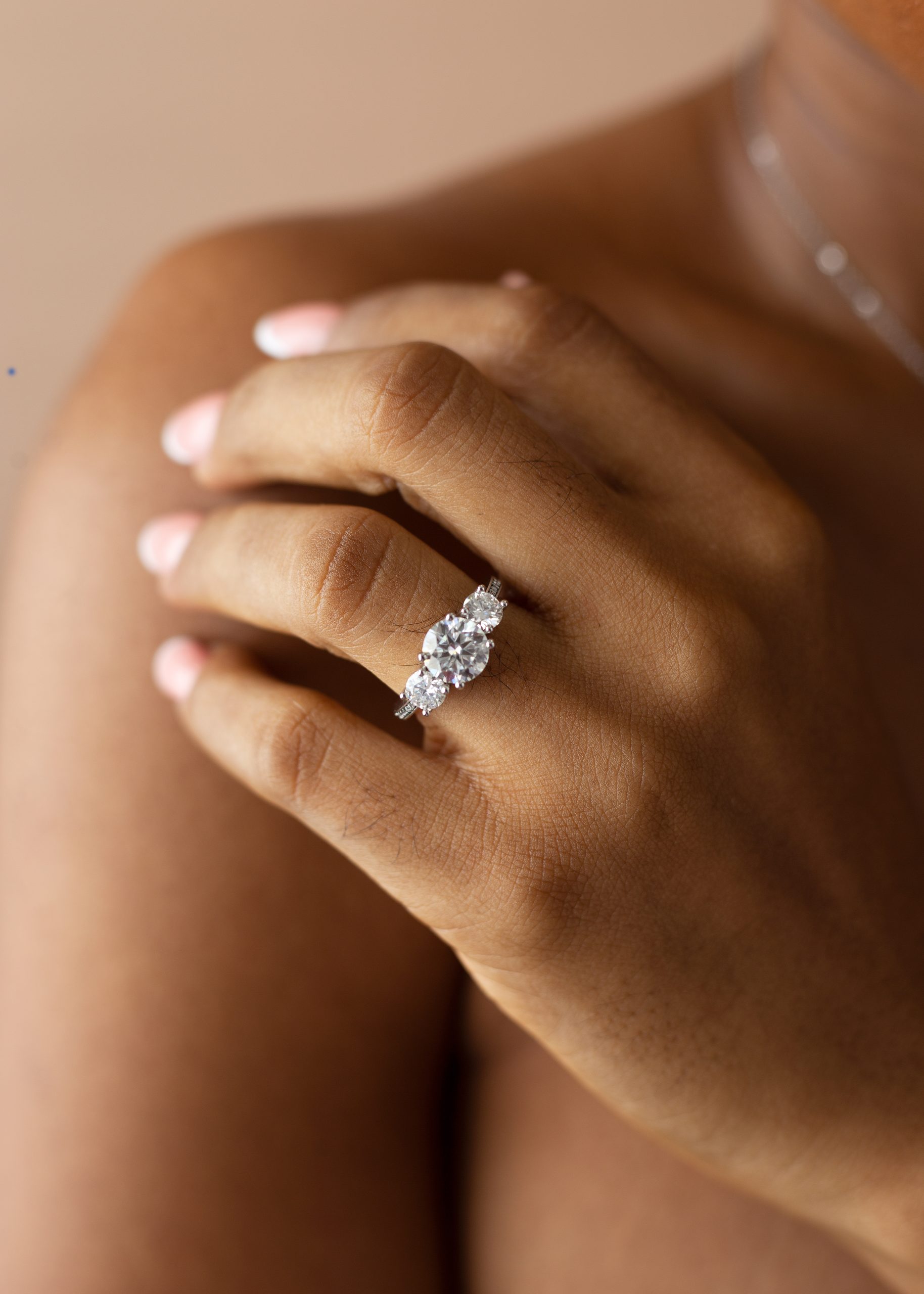 3CT Round cut VVS MOISSANITE Engagement Ring