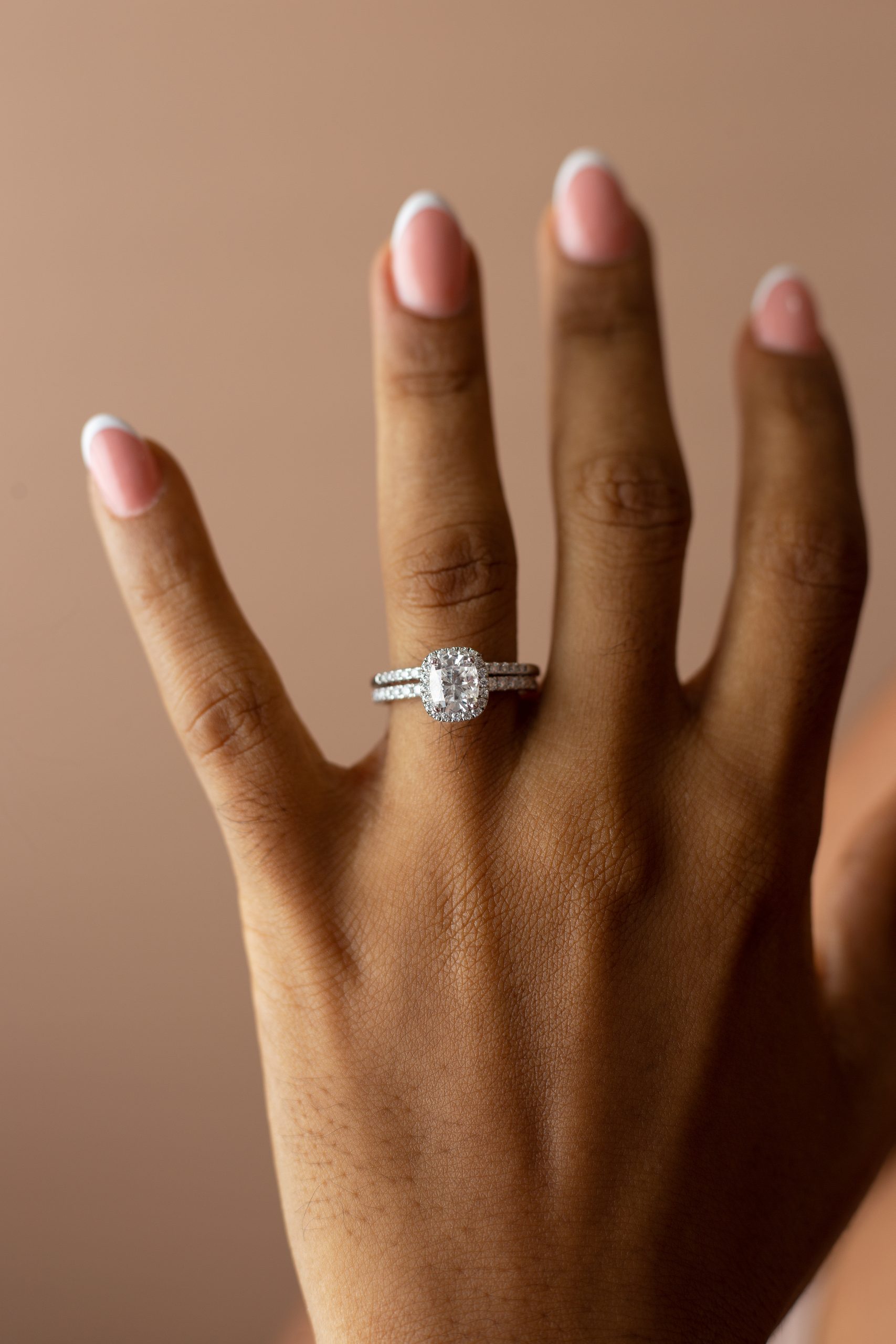 1.5CT Cushion Cut VVS MOISSANITE Bridal Set