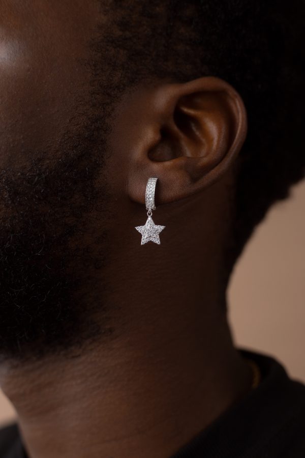 VVS MOISSANITE Star Hoop Earrings