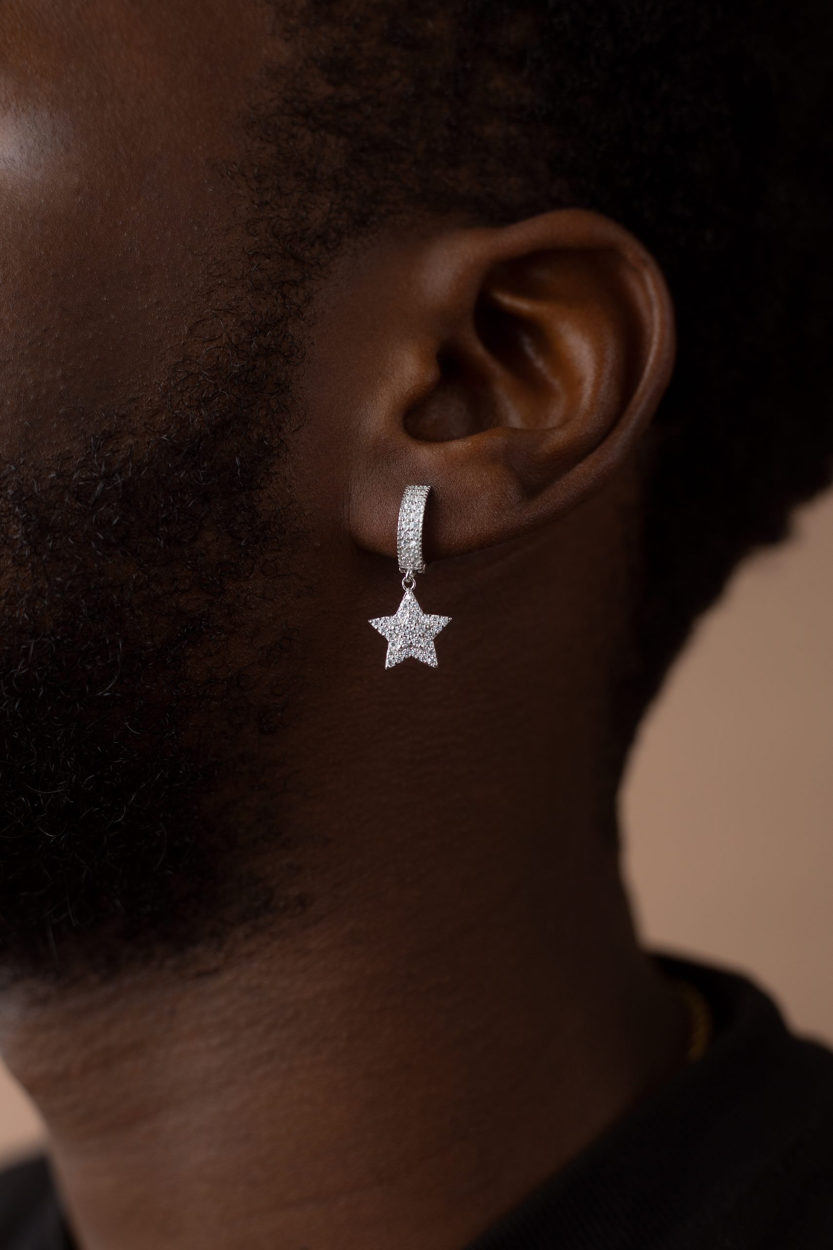 VVS MOISSANITE Star Hoop Earrings