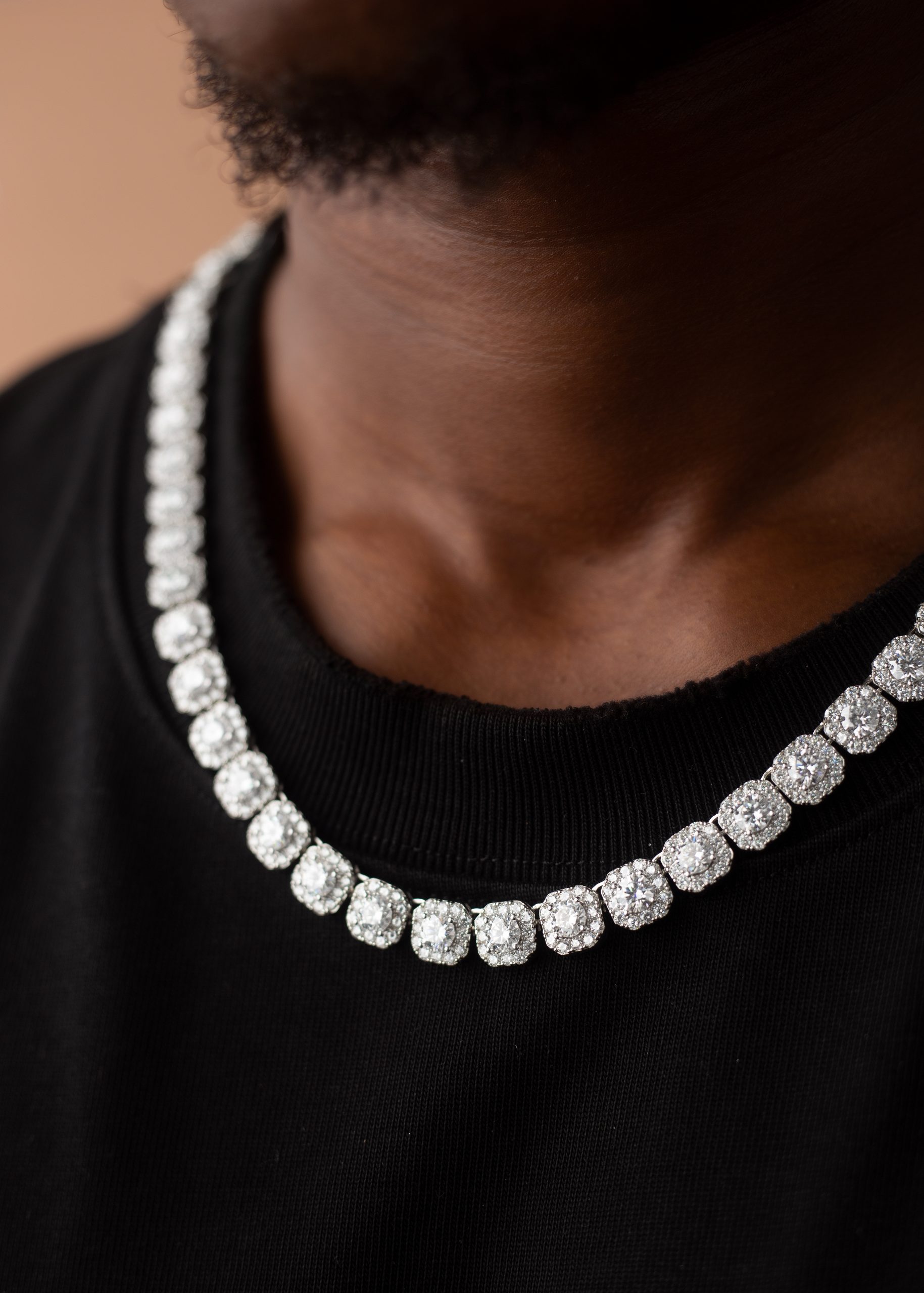 10MM VVS MOISSANITE Square Tennis Chain - Image 2