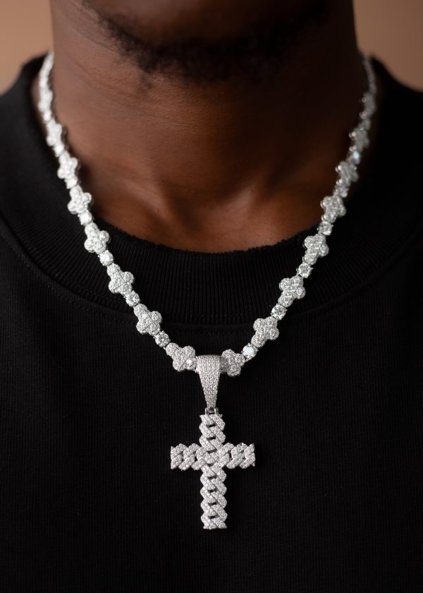 VVS MOISSANITE Cross Tennis Chain with Cross Pendant