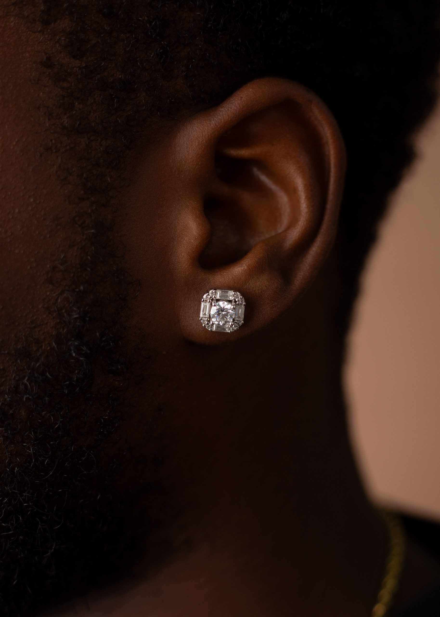 8MM Baguette Square VVS MOISSANITE Earrings - Image 2