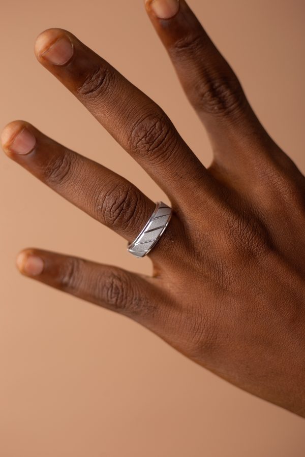 6MM Frosted Metalic Silver Tungsten Cabride Groom Band