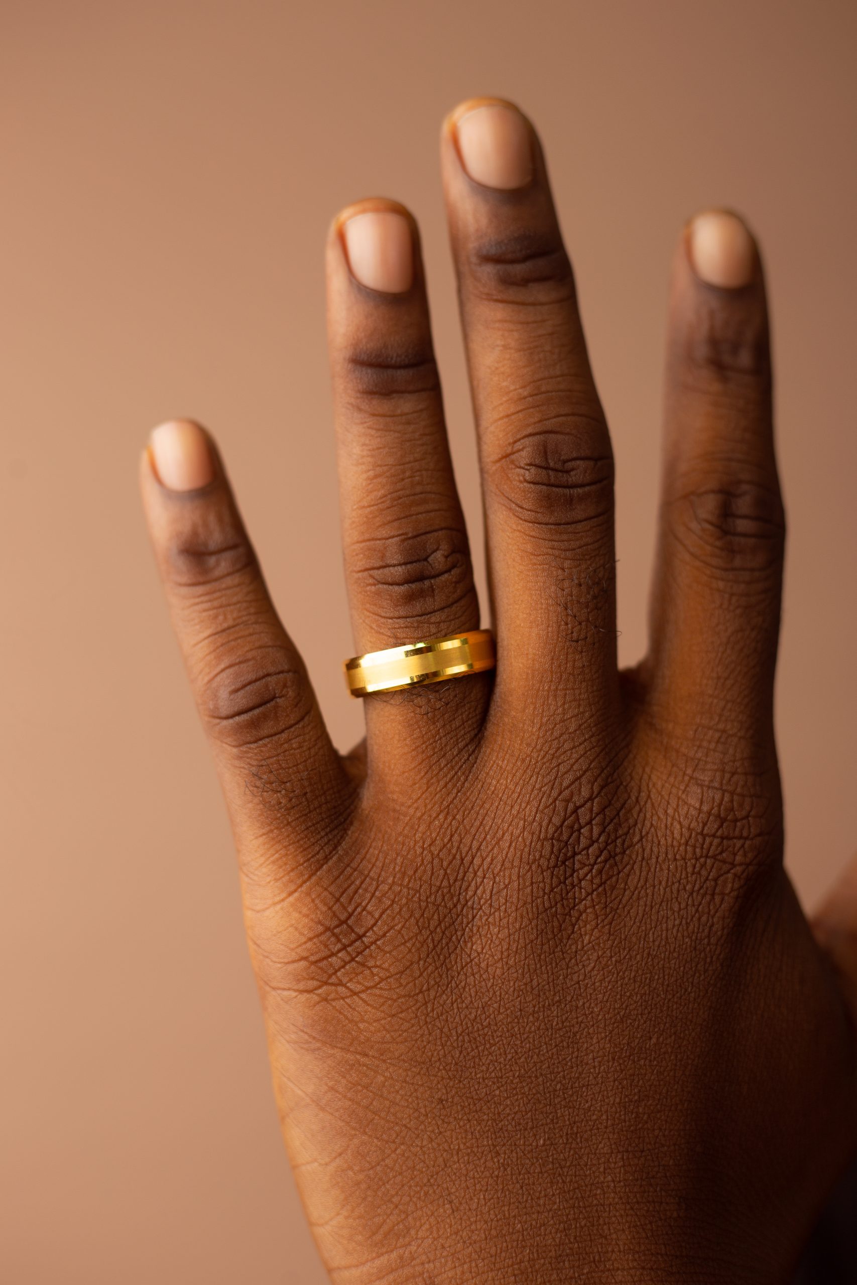 6MM Gold Color Tungsten Cabride Groom Wedding Band