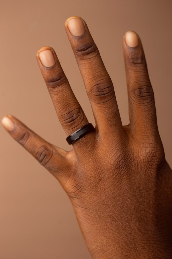 6MM Black Tungsten Cabride Groom Wedding Band