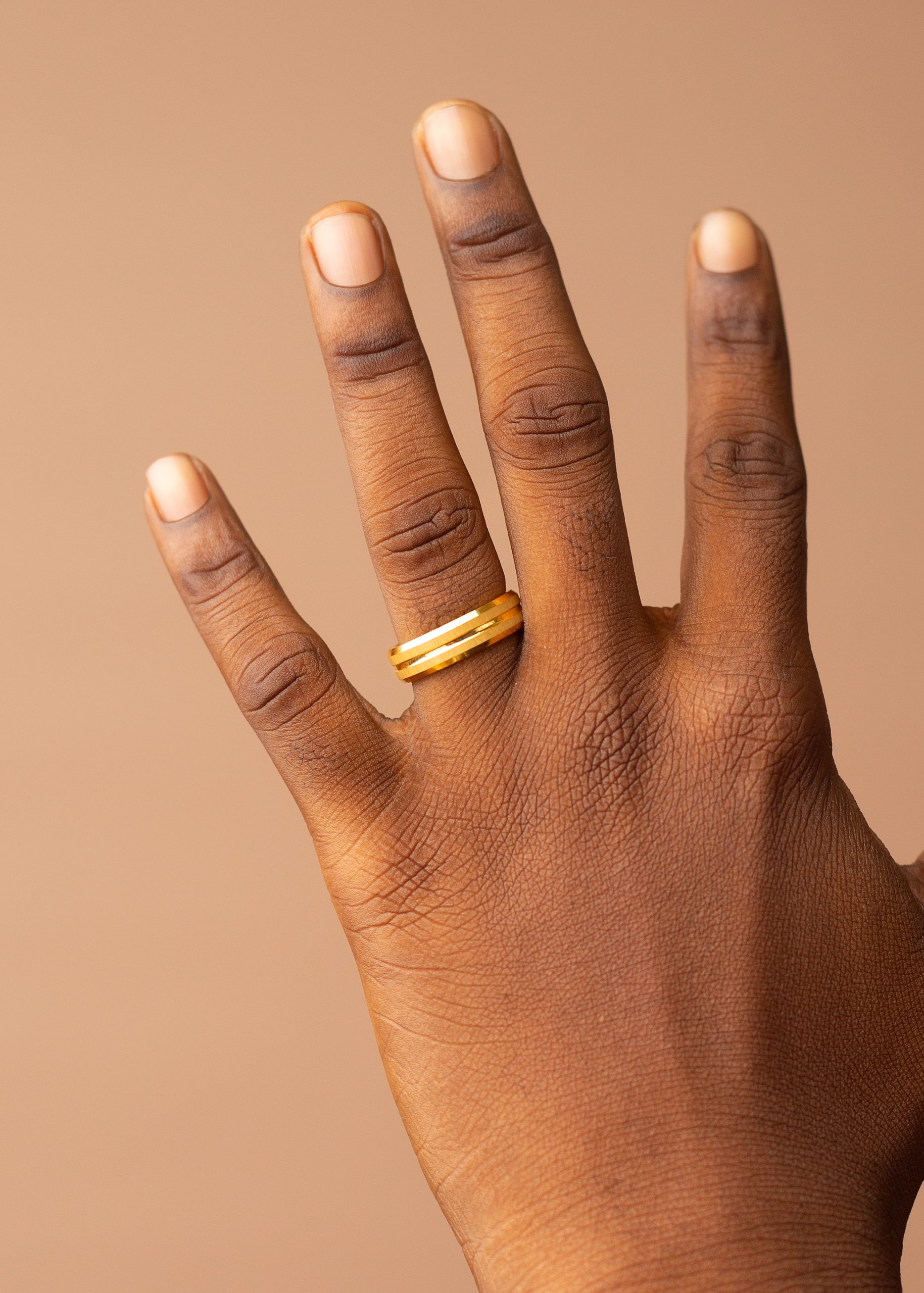 6MM Gold Color Tungsten Cabride Groom Wedding Band - Image 2