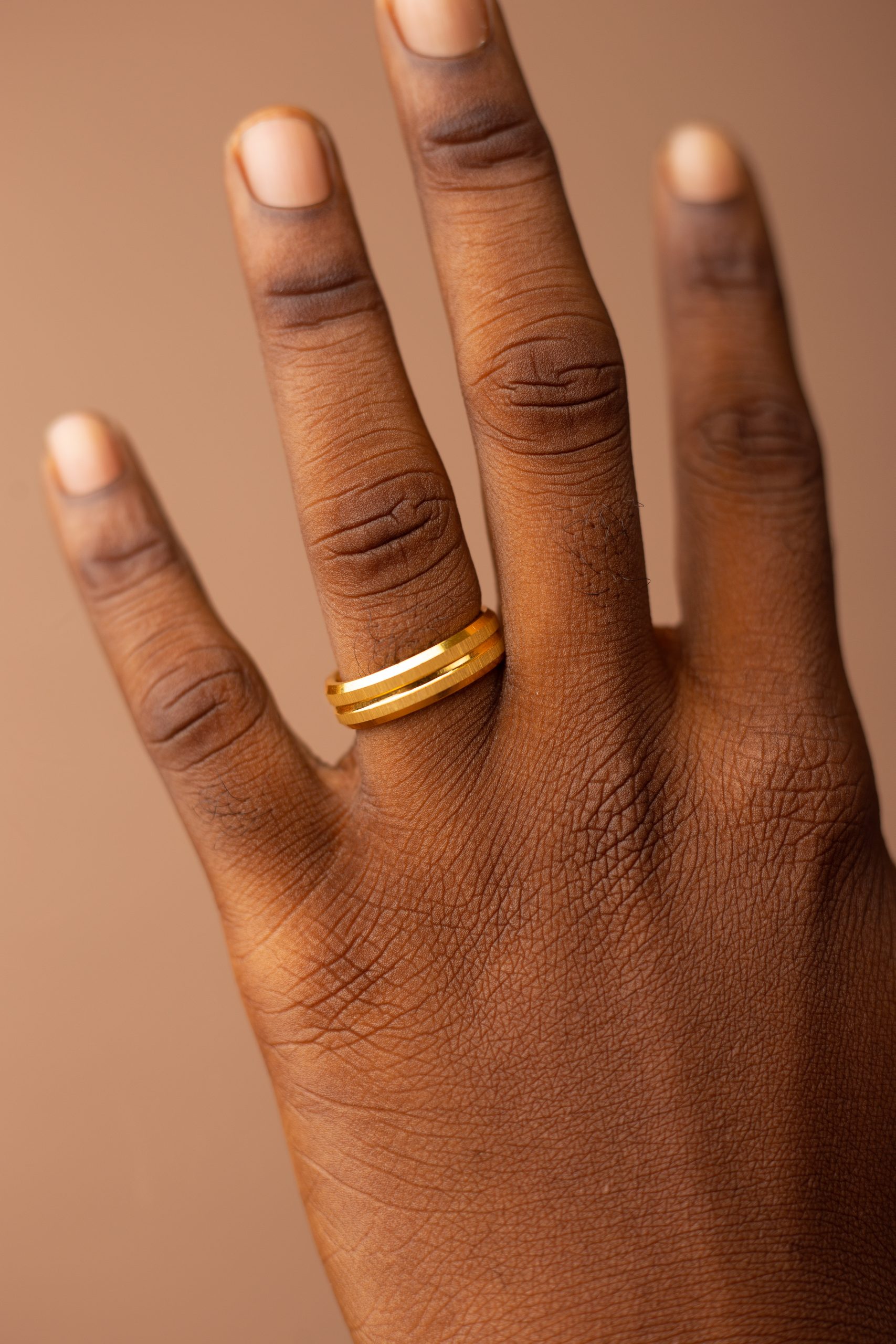 6MM Gold Color Tungsten Cabride Groom Wedding Band