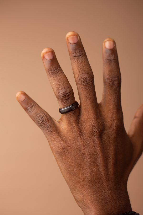 5MM Black Tungsten Cabride Groom Wedding Band