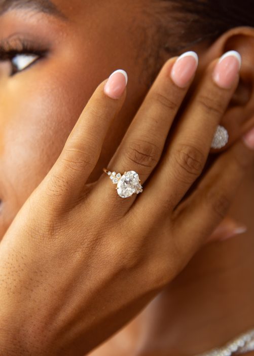 4CT Elongated Oval cut VVS MOISSANITE Engagement Ring