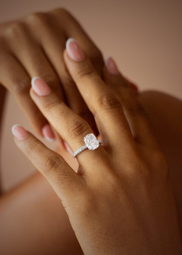 2.5CT Elongated Cushion Cut Diamond Engagement Ring