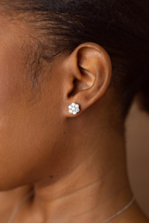 7.5MM Flower VVS MOISSANITE Earrings