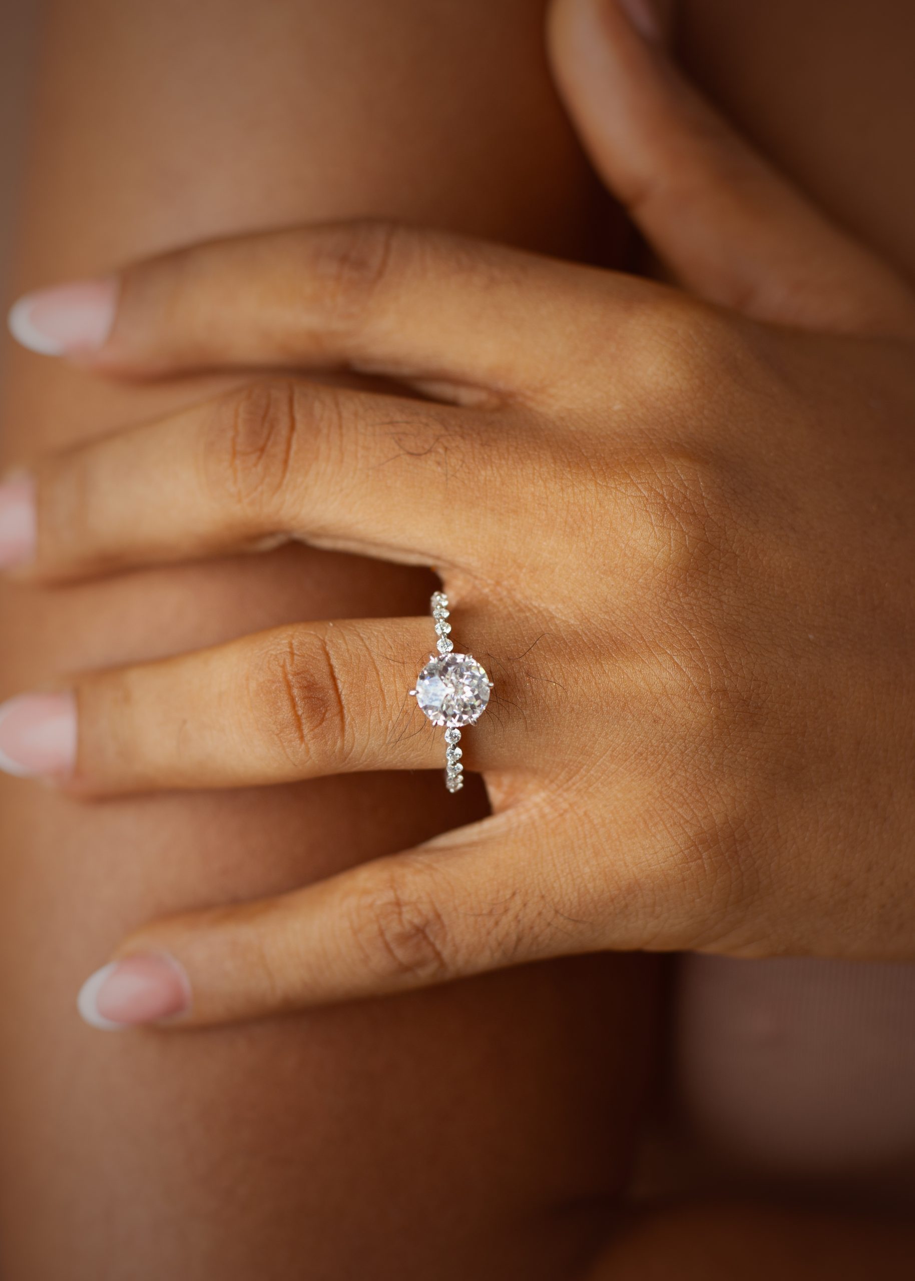 2CT Jubilee Round Cut VVS MOISSANITE Engagement Ring