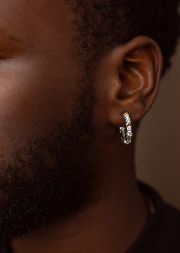 Two Toned VVS MOISSANITE Hoop Earrings