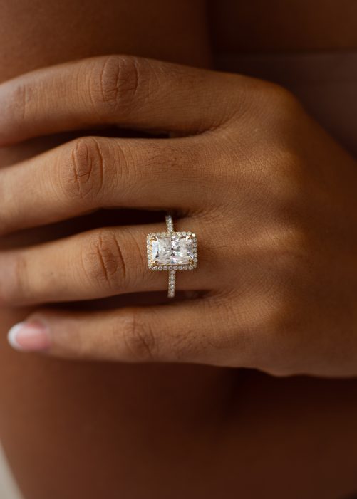 3CT Radiant Cut VVS MOISSANITE Engagement Ring