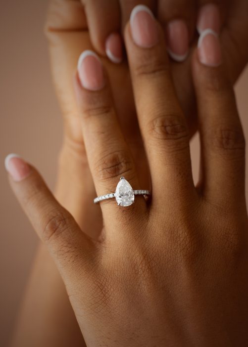 3CT Pear Cut VVS MOISSANITE Engagement Ring